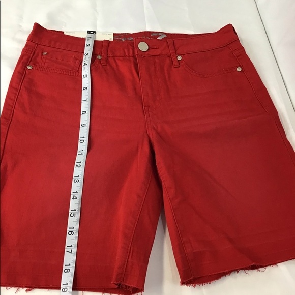 Seven7 Solid Red Weekend Bermuda Shorts - Picture 7 of 10